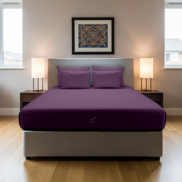 Plum Fitted Bedsheet
