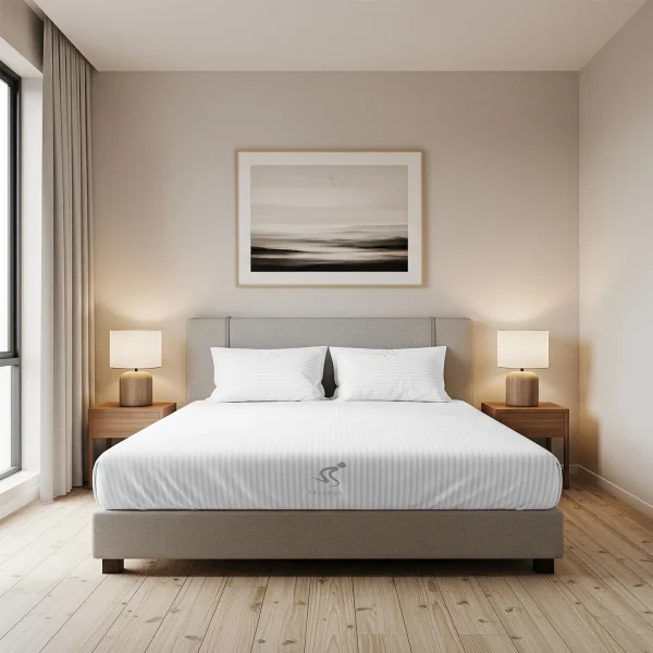 WhiteStripe  Fitted BedSheet