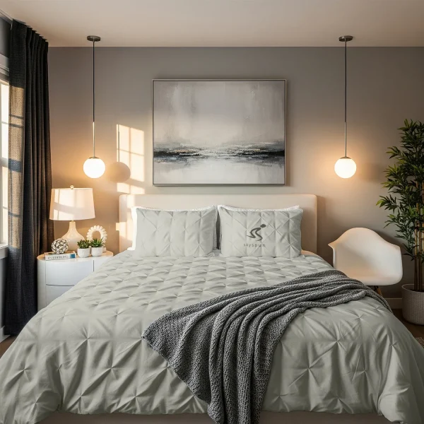 Off White/Ivory Pinch Duvet Cover Luxury Home