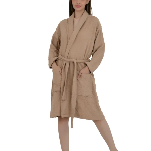 Skyspun SandTerry Bathrobe (Unisex) With Cobalt