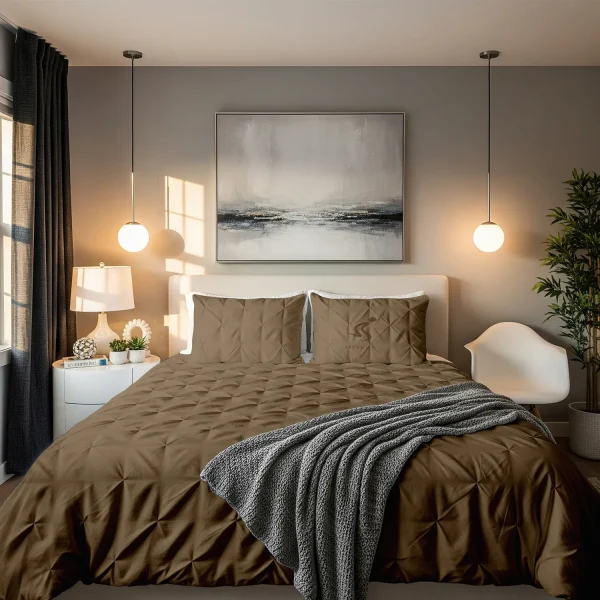 Taupe Pinch Duvet Cover Luxury Home
