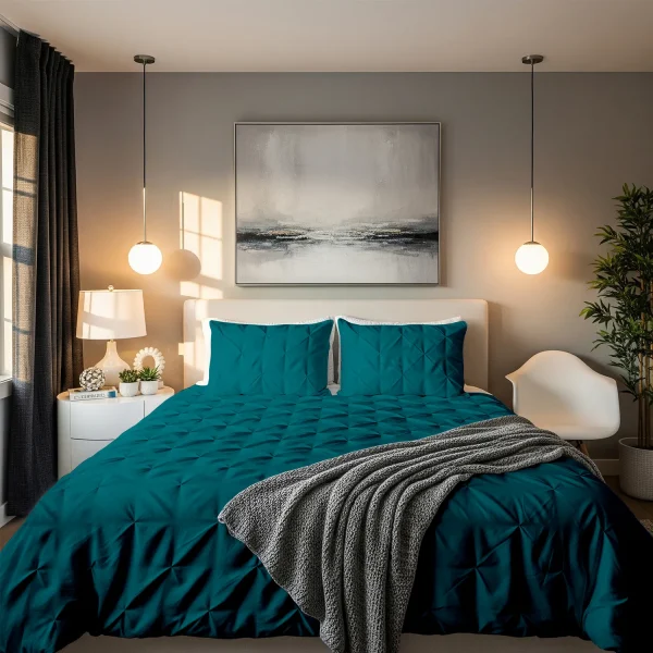 Teal Pinch Duvet Cover Luxury Home